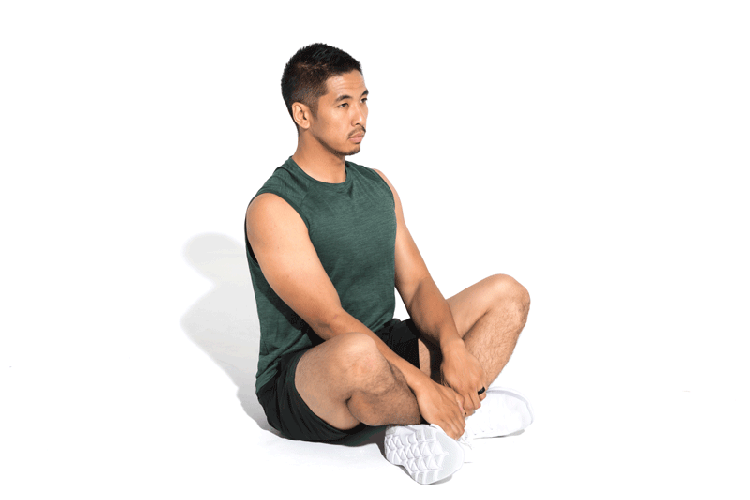 GIF of Seated Triceps Stretch exercise
